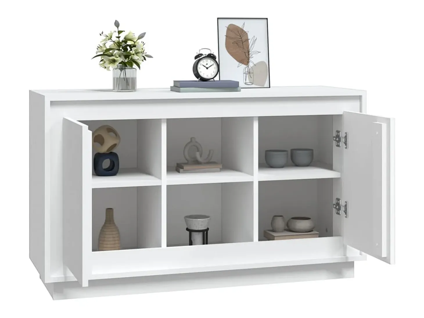 Aparador blanco 102x35x60 cm madera contrachapada