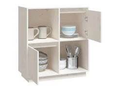 Aparador blanco 74x35x80 cm madera maciza de pino