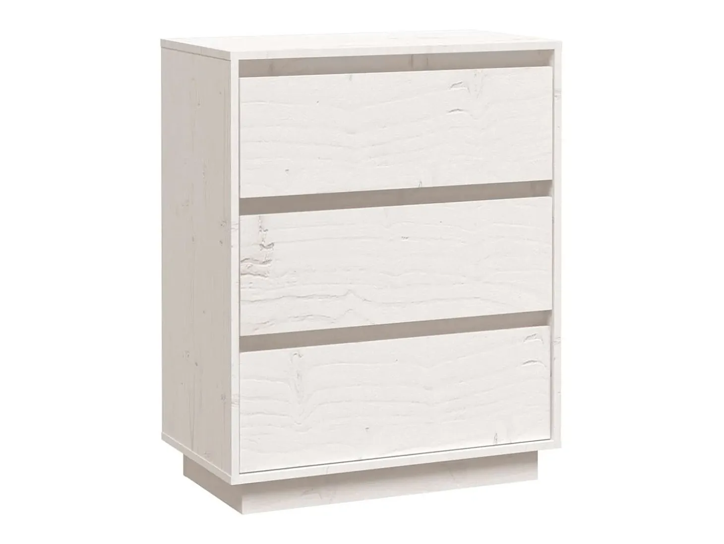 Aparador Blanco 60x34x75 cm Madera Maciza de Pino