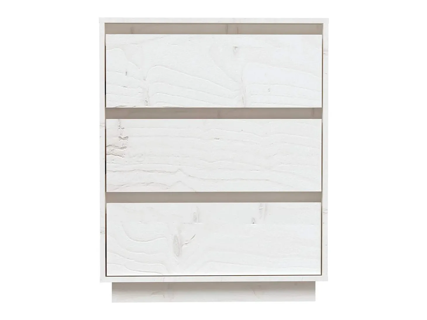 Aparador Blanco 60x34x75 cm Madera Maciza de Pino