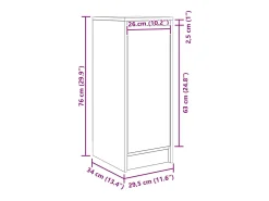 Aparador blanco 29,5x34x76 cm madera de ingeniería
