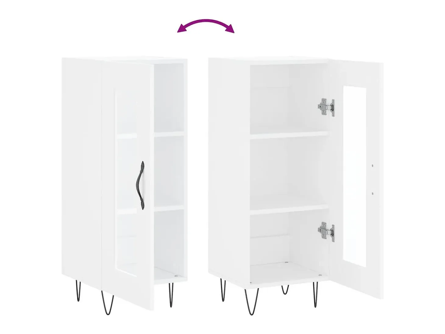 Aparador blanco 34,5x34x90 cm madera de ingeniería