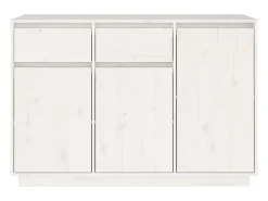 Aparador blanco 110x34x75 cm madera maciza de pino