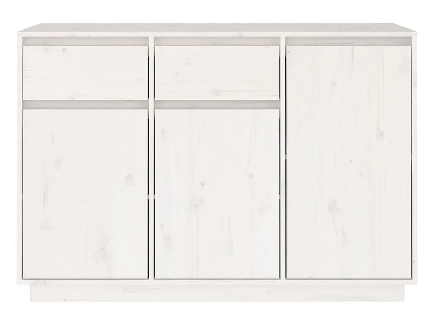 Aparador blanco 110x34x75 cm madera maciza de pino