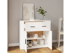 Aparador Blanco 80x33x70 cm Madera de Ingeniería