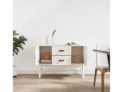 Aparador Blanco 110x40x78 cm Madera Maciza de Pino