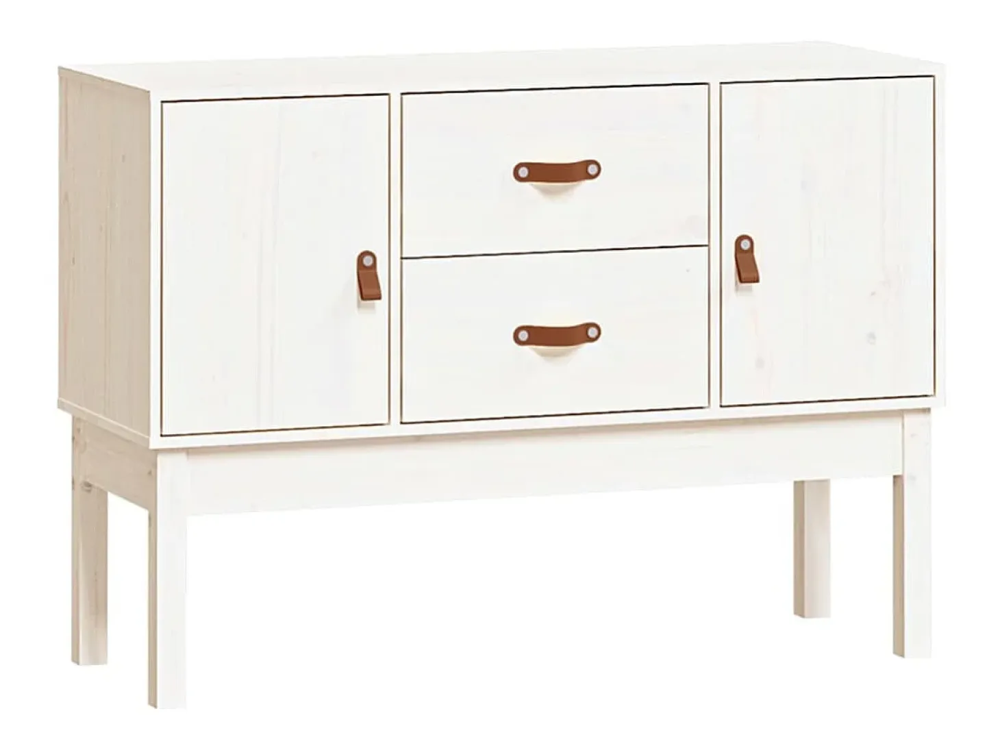 Aparador Blanco 110x40x78 cm Madera Maciza de Pino
