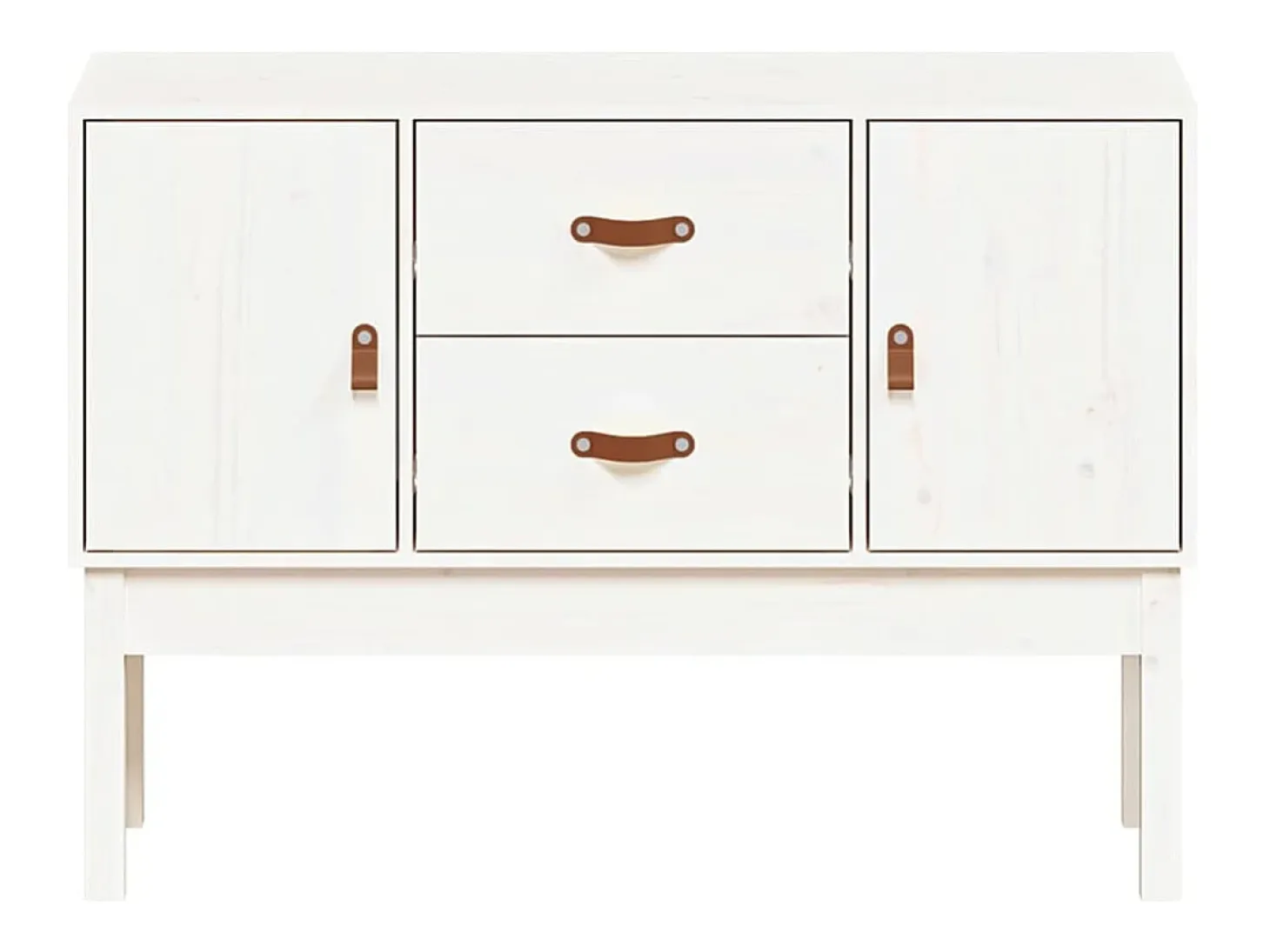 Aparador Blanco 110x40x78 cm Madera Maciza de Pino