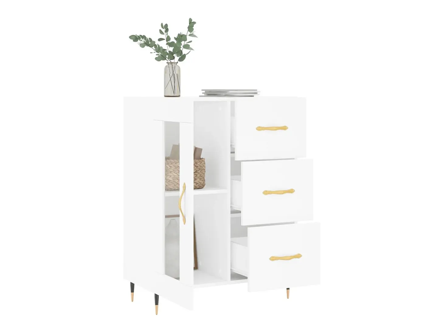 Aparador blanco 69,5x34x90 cm madera de ingeniería