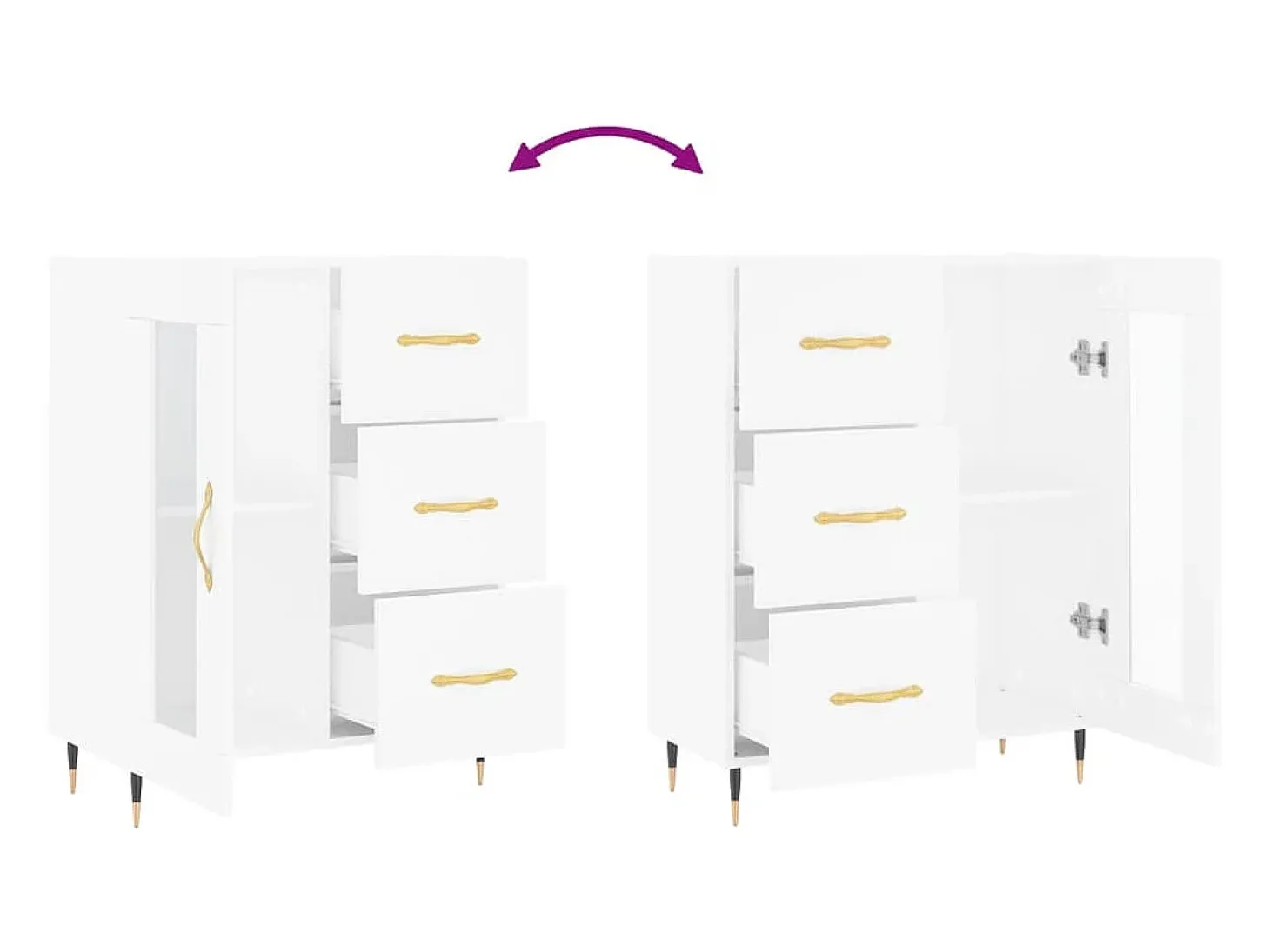 Aparador blanco 69,5x34x90 cm madera de ingeniería