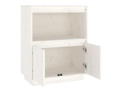 Aparador Blanco 60x34x75 cm Madera Maciza de Pino