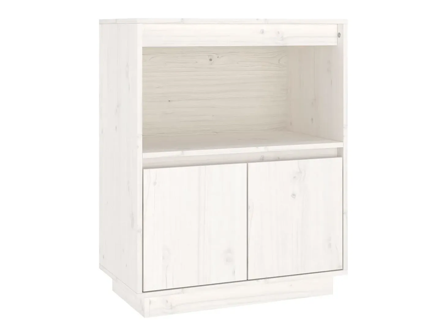 Aparador Blanco 60x34x75 cm Madera Maciza de Pino
