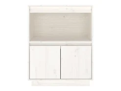 Aparador Blanco 60x34x75 cm Madera Maciza de Pino