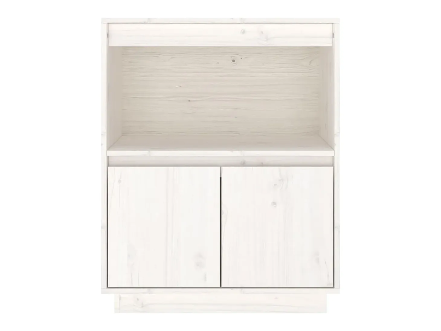 Aparador Blanco 60x34x75 cm Madera Maciza de Pino