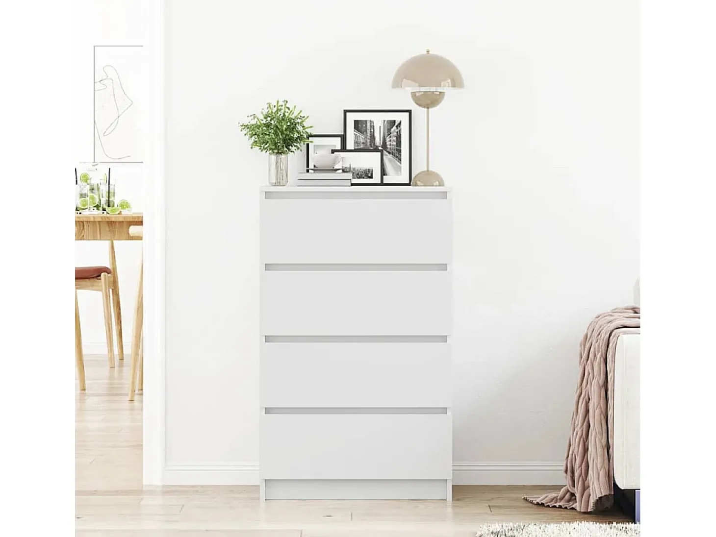 Aparador Blanco 60x35x98,5 cm Madera de Ingeniería