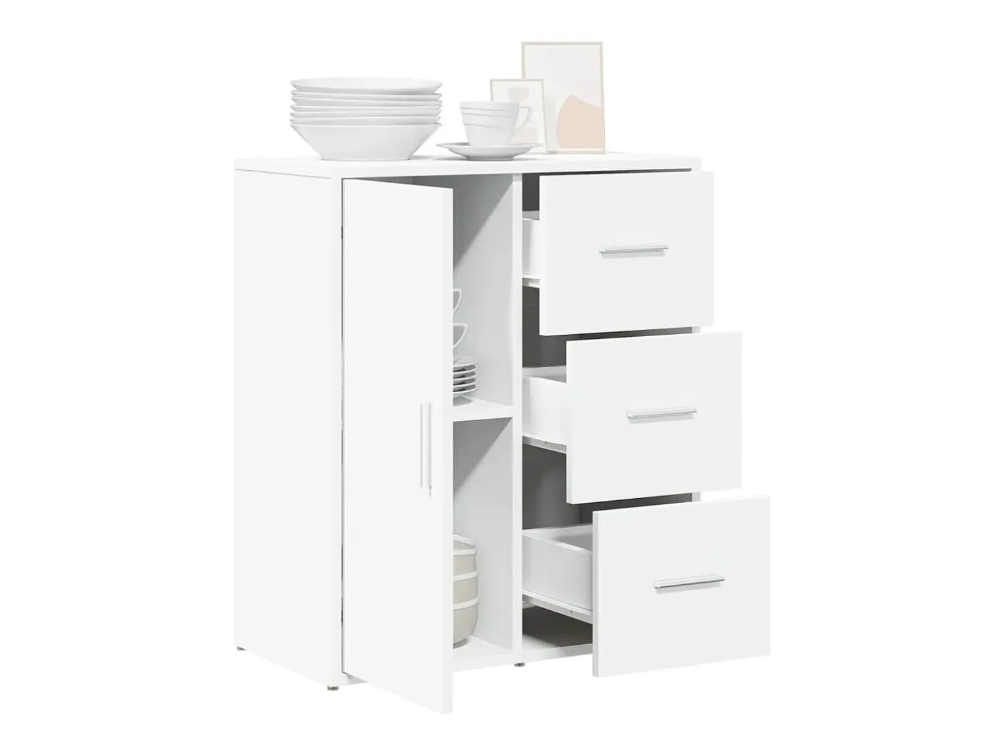 Aparador blanco 60x31x70 cm madera contrachapada