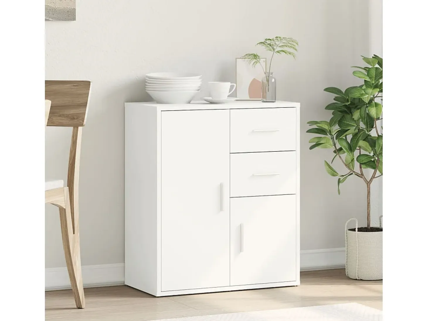 Aparador blanco 60x31x70 cm madera contrachapada