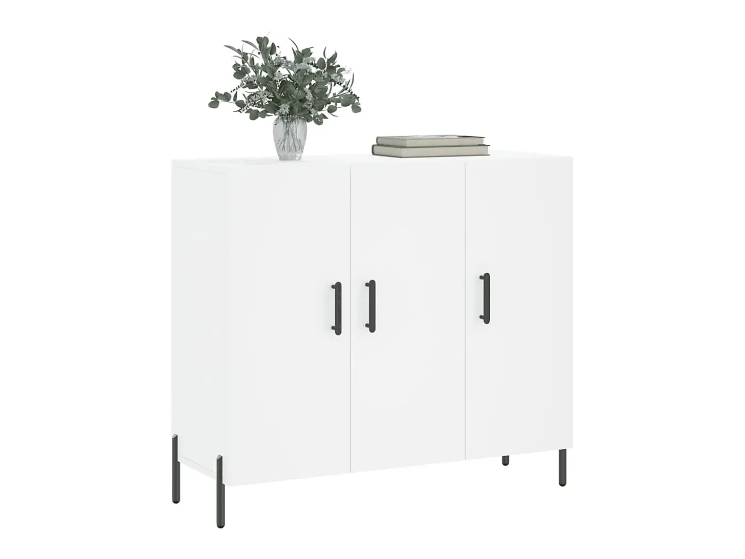 Aparador blanco 90x34x80 cm madera contrachapada