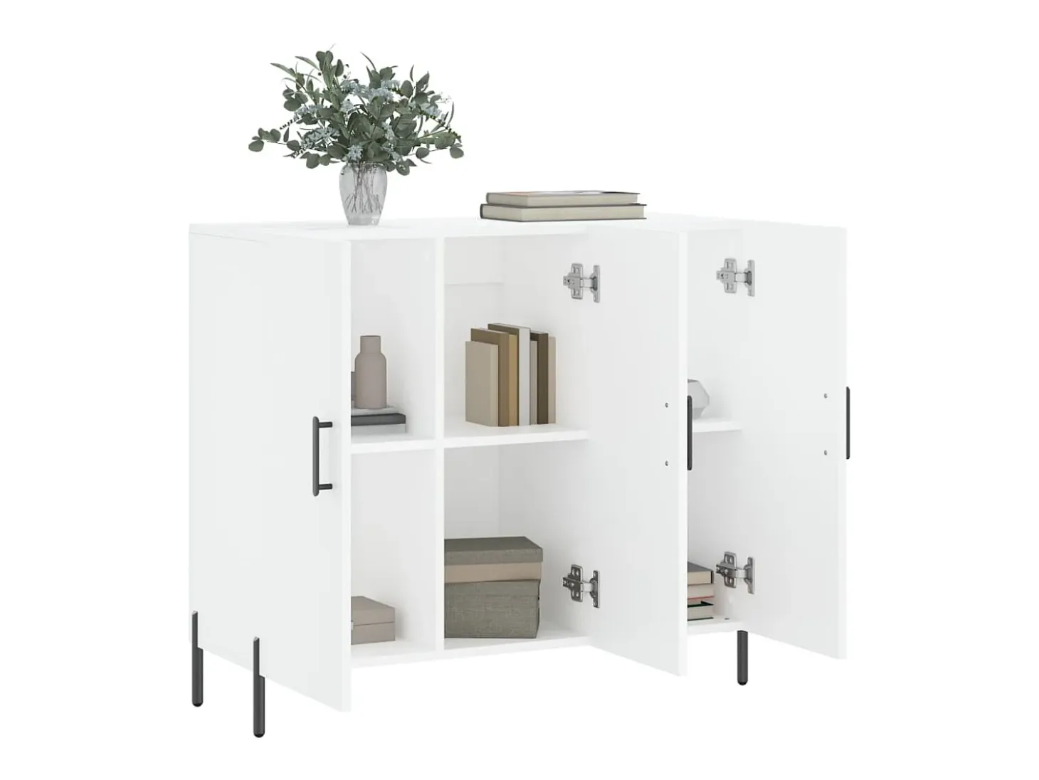 Aparador blanco 90x34x80 cm madera contrachapada