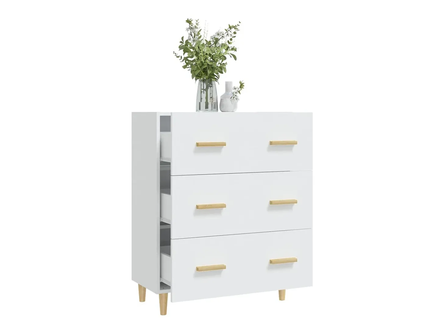 Aparador Blanco 70x34x90 cm Madera de Ingeniería