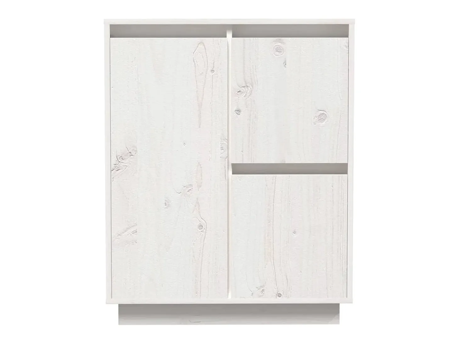 Aparador Blanco 60x34x75 cm Madera Maciza de Pino