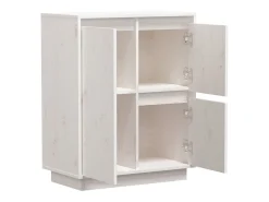Aparador Blanco 60x34x75 cm Madera Maciza de Pino