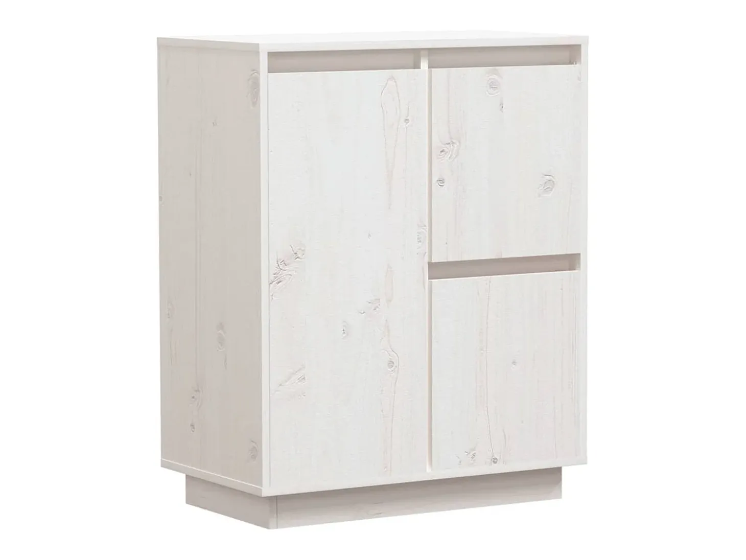 Aparador Blanco 60x34x75 cm Madera Maciza de Pino