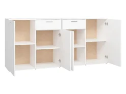 Aparador blanco 160x36x75 cm Madera de ingeniería