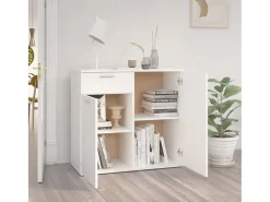 Aparador blanco 80x36x75 cm madera de ingeniería