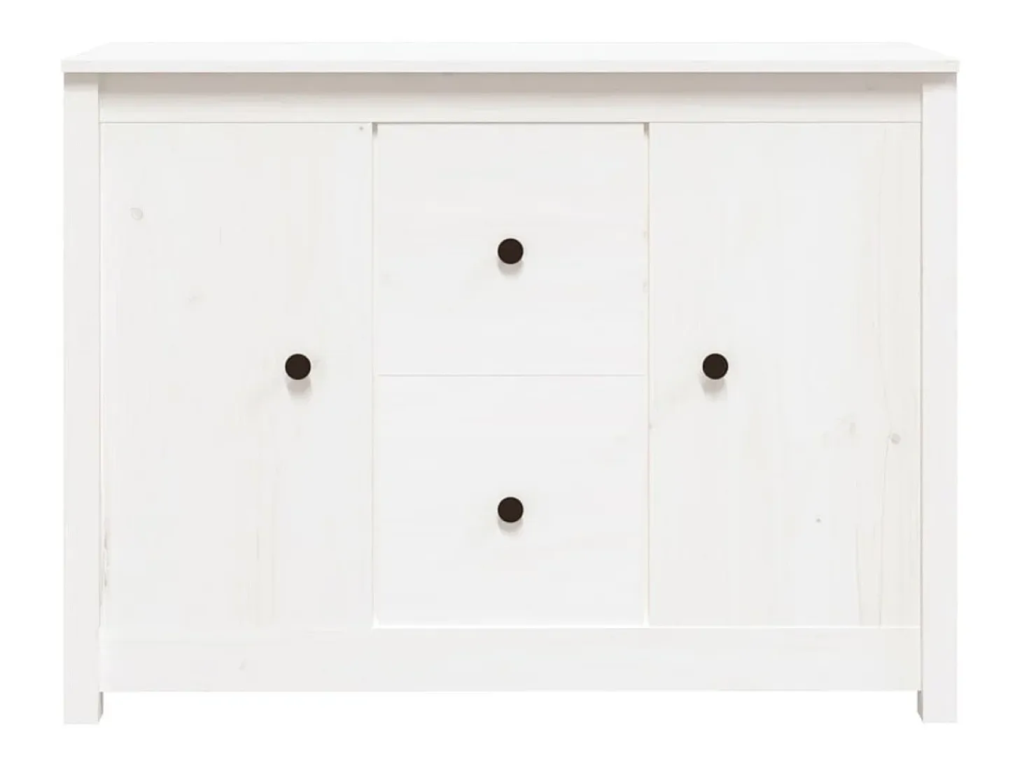 Aparador Blanco 100x35x74 cm Madera Maciza de Pino