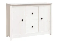 Aparador Blanco 100x35x74 cm Madera Maciza de Pino
