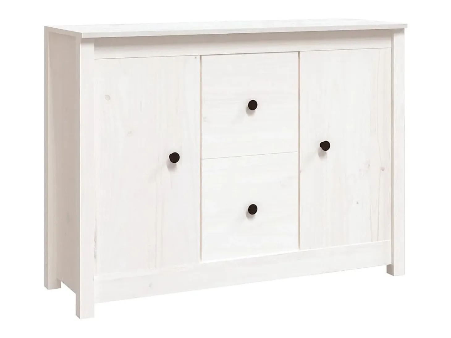 Aparador Blanco 100x35x74 cm Madera Maciza de Pino