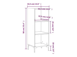 Aparador blanco 34,5x32,5x90 cm madera contrachapada