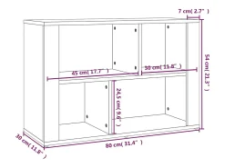 Aparador Blanco 80x30x54 cm Madera de Ingeniería