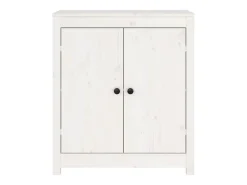 Aparador blanco 70x35x80 cm madera maciza de pino