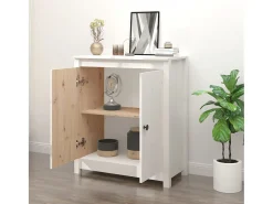 Aparador blanco 70x35x80 cm madera maciza de pino