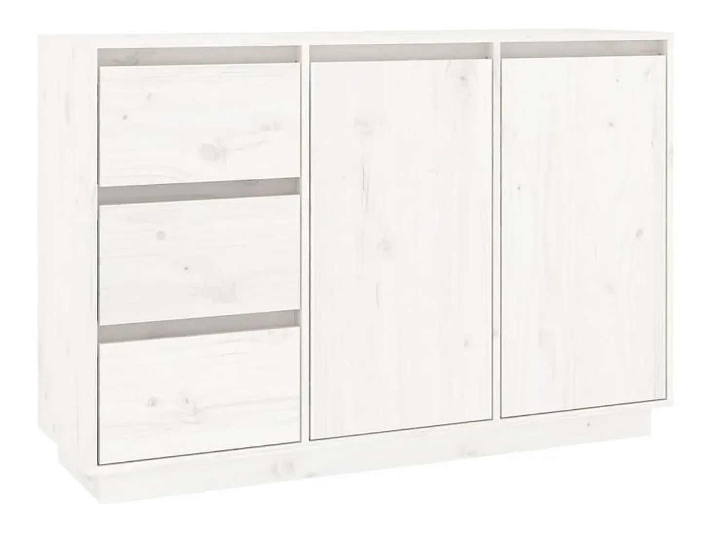 Aparador Blanco 111x34x75 cm Madera Maciza de Pino