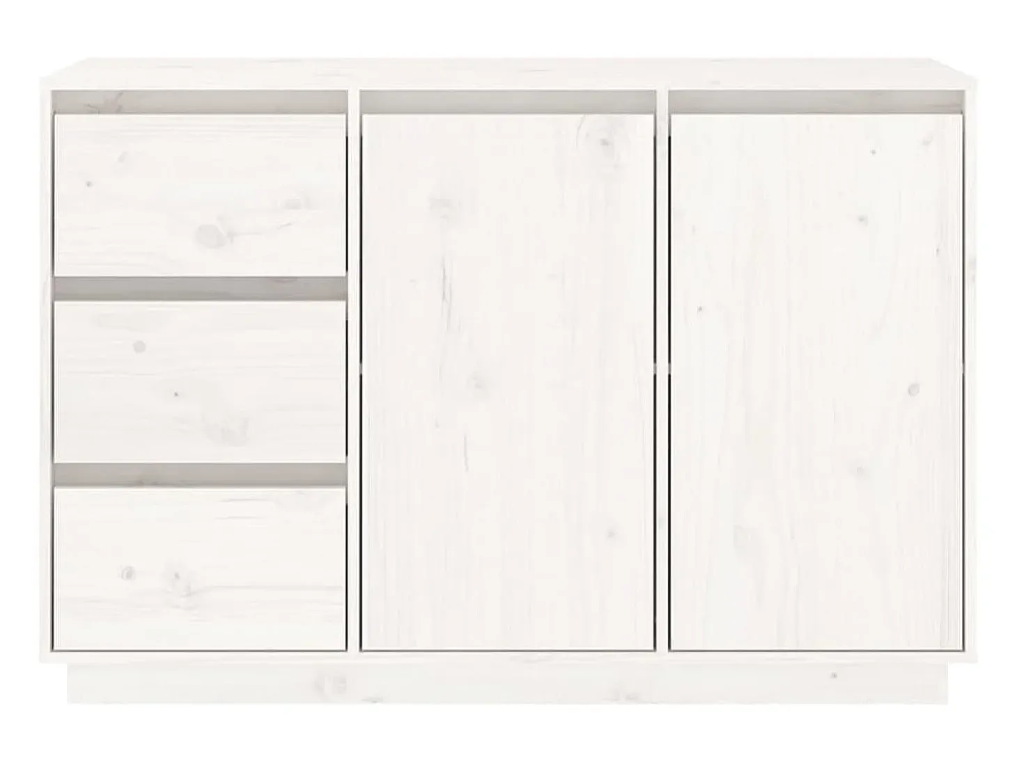 Aparador Blanco 111x34x75 cm Madera Maciza de Pino
