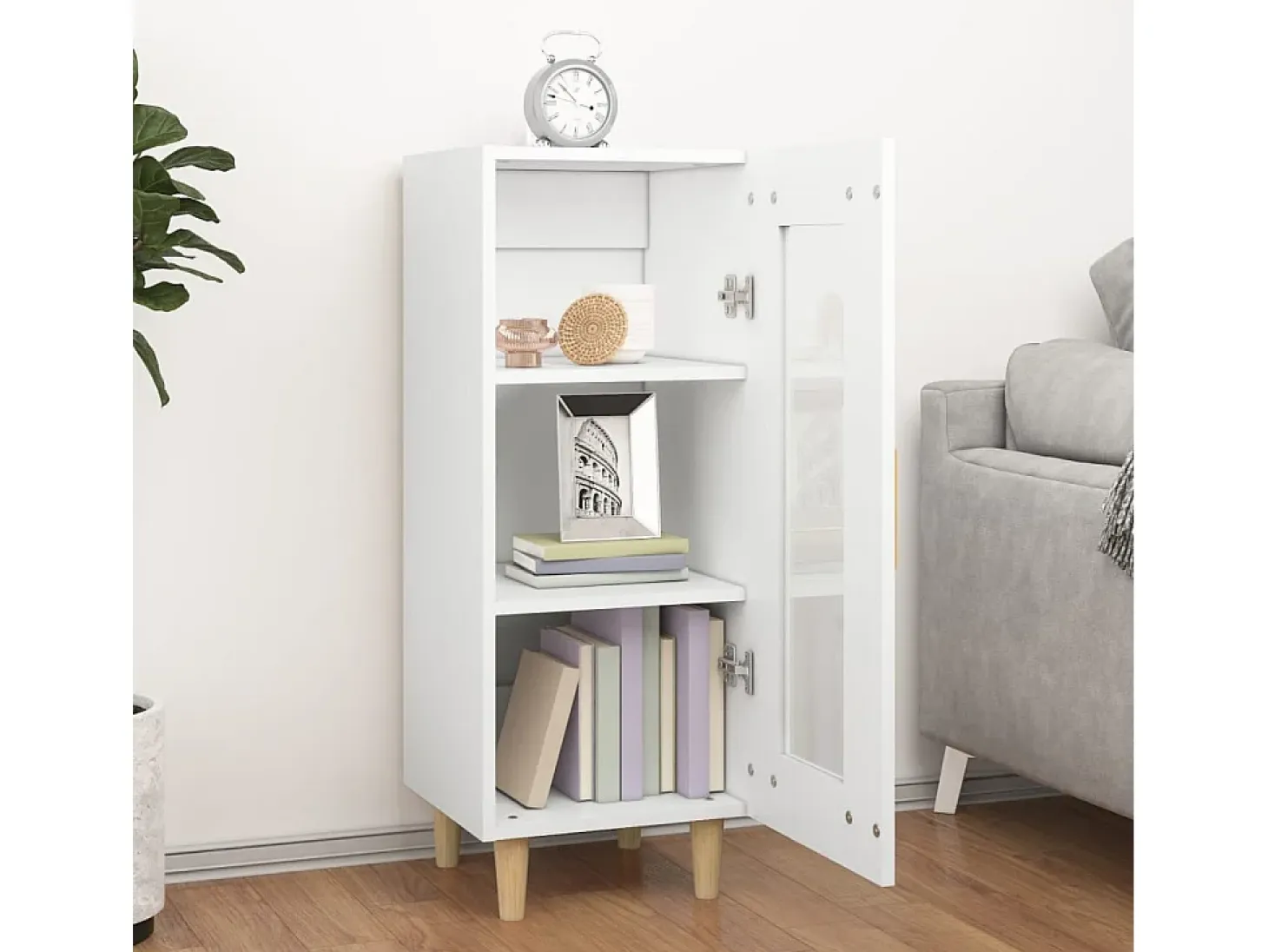 Aparador blanco 34,5x34x90 cm madera de ingeniería
