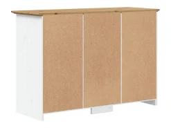 Aparador BODO blanco y marrón 115,5x44x80 cm madera maciza de pino
