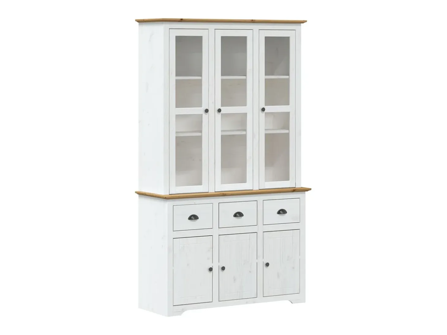 Aparador BODO blanco y marrón 115,5x43x200,5cm madera maciza de pino