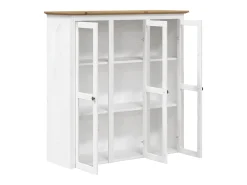 Aparador BODO blanco y marrón 115,5x43x200,5cm madera maciza de pino