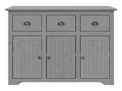 Aparador BODO madera maciza de pino gris 115,5x44x80 cm
