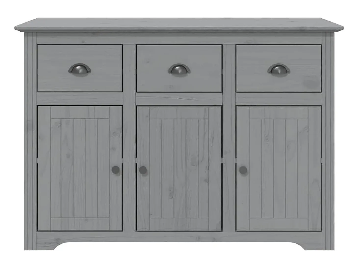 Aparador BODO madera maciza de pino gris 115,5x44x80 cm