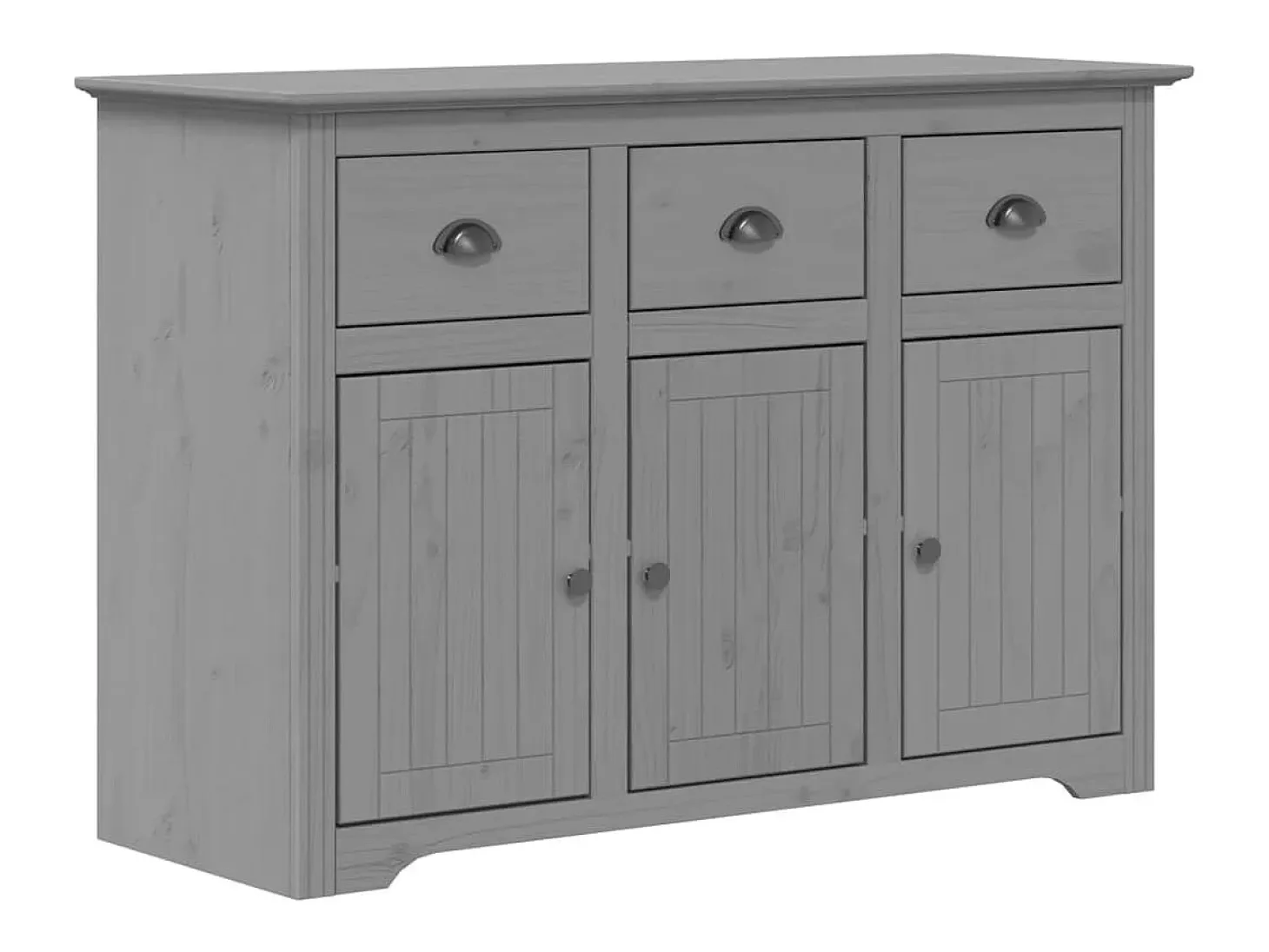 Aparador BODO madera maciza de pino gris 115,5x44x80 cm