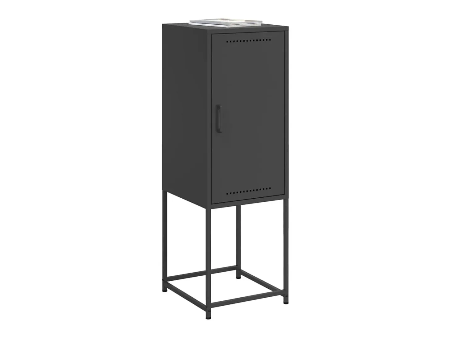 Aparador buffet cómoda armario mueble organizador cocina salón salón alto 36 x 39 x 107 cm acero negro 02_0034913