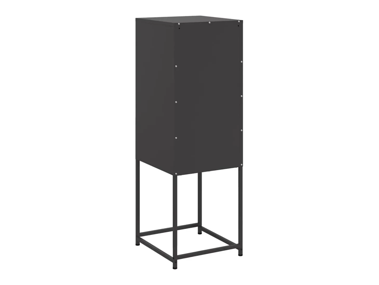 Aparador buffet cómoda armario mueble organizador cocina salón salón alto 36 x 39 x 107 cm acero negro 02_0034913