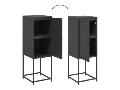Aparador buffet cómoda armario mueble organizador cocina salón salón alto 36 x 39 x 107 cm acero negro 02_0034913