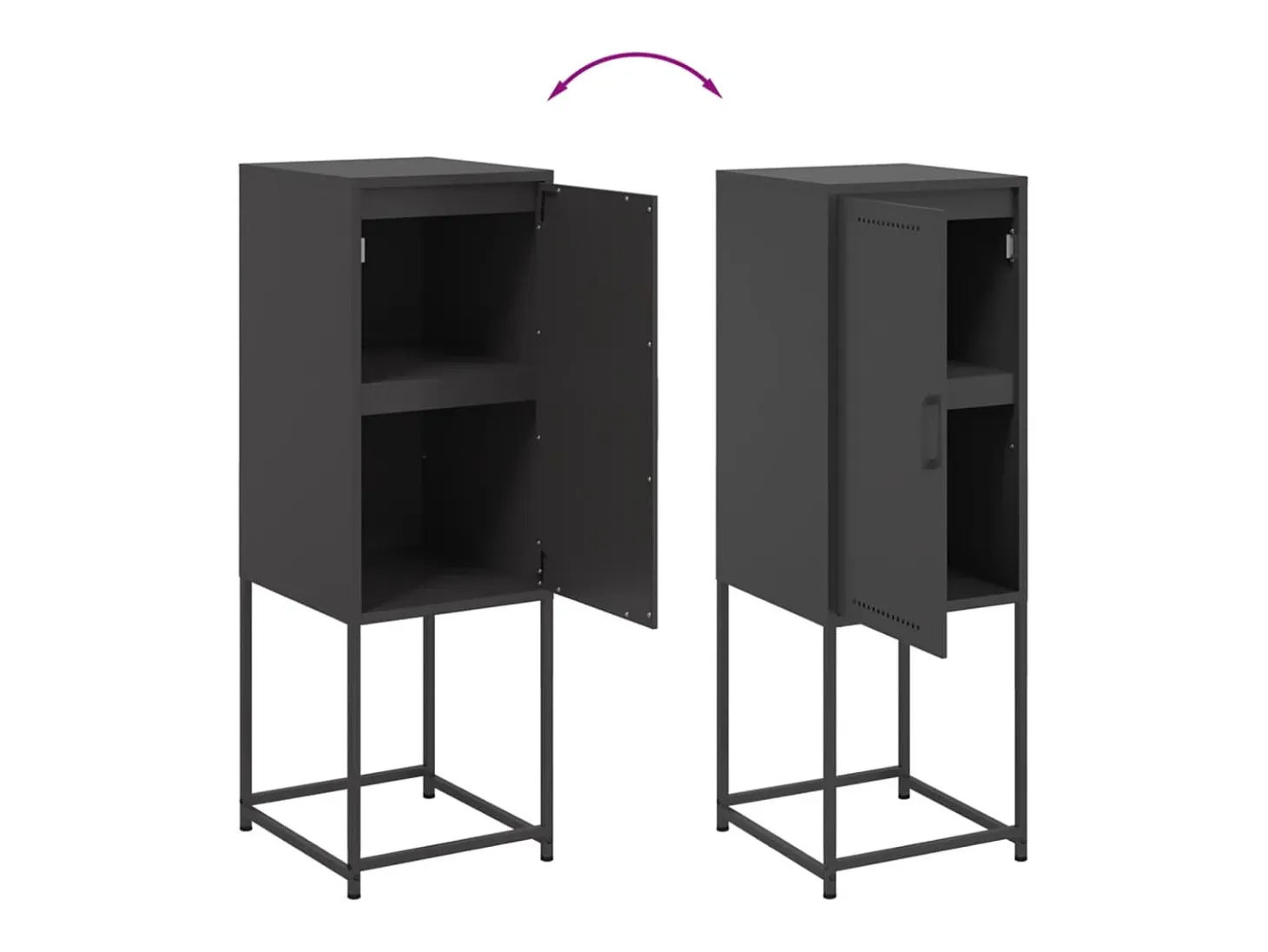 Aparador buffet cómoda armario mueble organizador cocina salón salón alto 36 x 39 x 107 cm acero negro 02_0034913