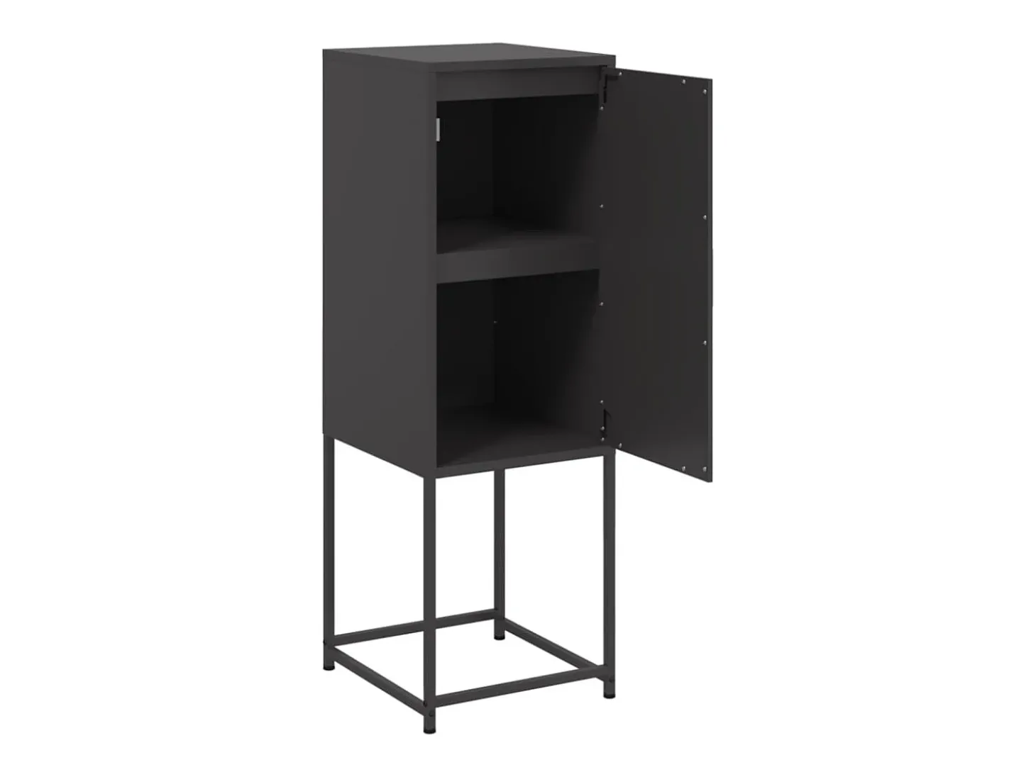 Aparador buffet cómoda armario mueble organizador cocina salón salón alto 36 x 39 x 107 cm acero negro 02_0034913